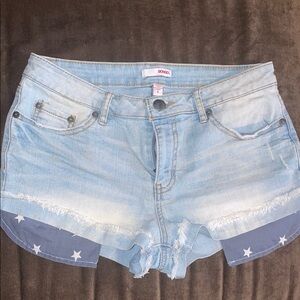 BONGO Light Blue Denim Star-Trim Jean Shorts
